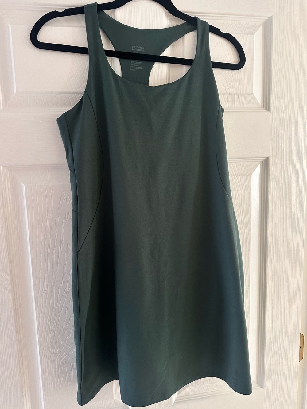 Girlfriend Collective Green Athletic Exercise Dress with Built-In Shorts